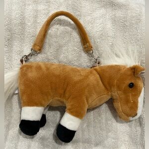 Wishpets Plush Horse Handbag for Kids Brown & White vintage 2002 toy great cond